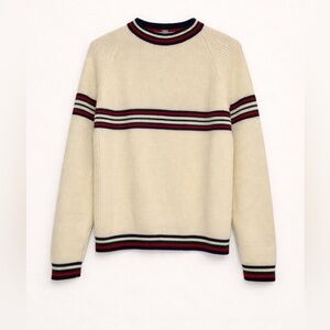 Vintage Keen Man Men’s Ivory Striped Sweater Size L